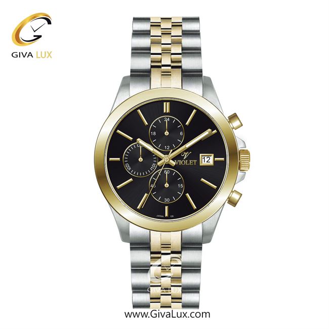 ساعت مچی اورجینال مردانه ویولت VIOLET سه موتوره کرنوگراف طلایی-نقره ای | نقره ای-طلایی| مشکی| کد رفرنس 0566/2